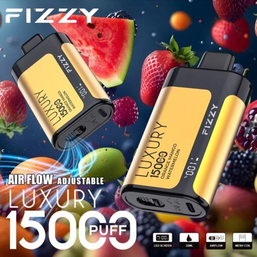 Fizzy Luxury 15000 Puffs 2% 5% LCD-Bildschirm mit niedrigem Nikotingehalt. Kaufen Sie wiederaufladbare Einweg-Vapes im Großhandel – Bild 5