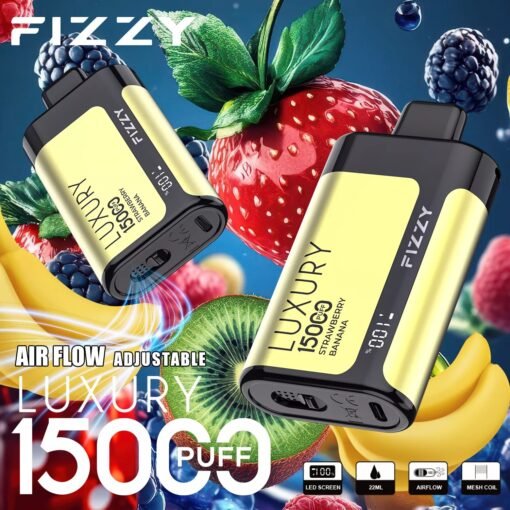 Fizzy Luxury 15000 Puffs 2% 5% LCD-Bildschirm mit niedrigem Nikotingehalt. Kaufen Sie wiederaufladbare Einweg-Vapes im Großhandel – Bild 4