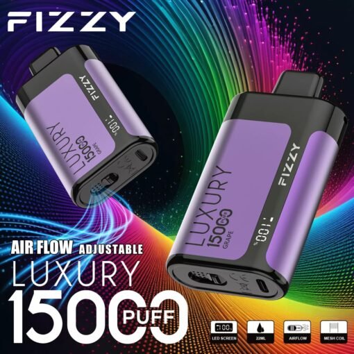 Fizzy Luxury 15000 Puffs 2% 5% LCD-Bildschirm mit niedrigem Nikotingehalt. Kaufen Sie wiederaufladbare Einweg-Vapes im Großhandel – Bild 9