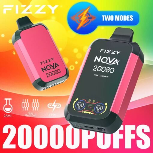 Fizzy Nova 20000 Puffs Dual Mesh 2% 5% LCD-Bildschirm mit niedrigem Nikotingehalt. Kaufen Sie wiederaufladbare Einweg-Vapes im Großhandel – Bild 13