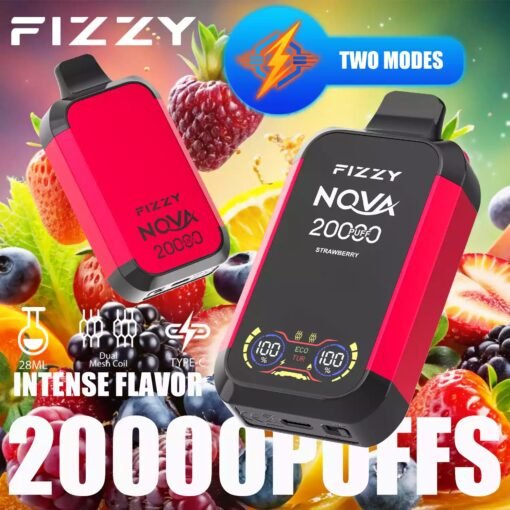 Fizzy Nova 20000 Puffs Dual Mesh 2% 5% LCD-Bildschirm mit niedrigem Nikotingehalt. Kaufen Sie wiederaufladbare Einweg-Vapes im Großhandel – Bild 11