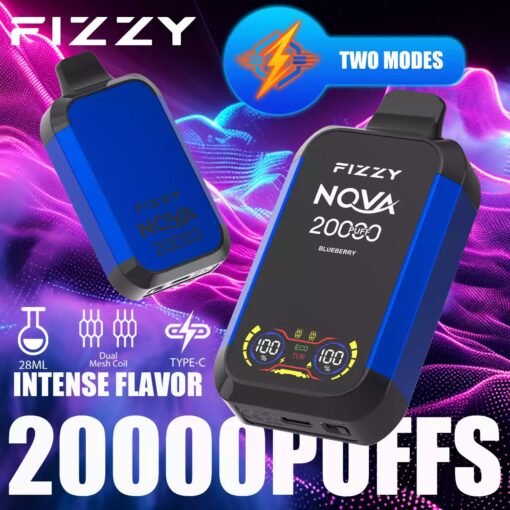 Fizzy Nova 20000 Puffs Dual Mesh 2% 5% LCD-Bildschirm mit niedrigem Nikotingehalt. Kaufen Sie wiederaufladbare Einweg-Vapes im Großhandel – Bild 10
