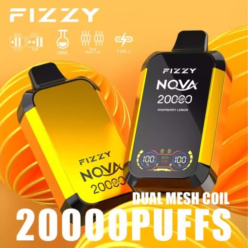 Fizzy Nova 20000 Puffs Dual Mesh 2% 5% LCD-Bildschirm mit niedrigem Nikotingehalt. Kaufen Sie wiederaufladbare Einweg-Vapes im Großhandel – Bild 8