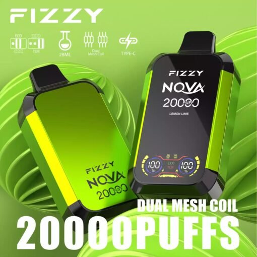 Fizzy Nova 20000 Puffs Dual Mesh 2% 5% LCD-Bildschirm mit niedrigem Nikotingehalt. Kaufen Sie wiederaufladbare Einweg-Vapes im Großhandel – Bild 6