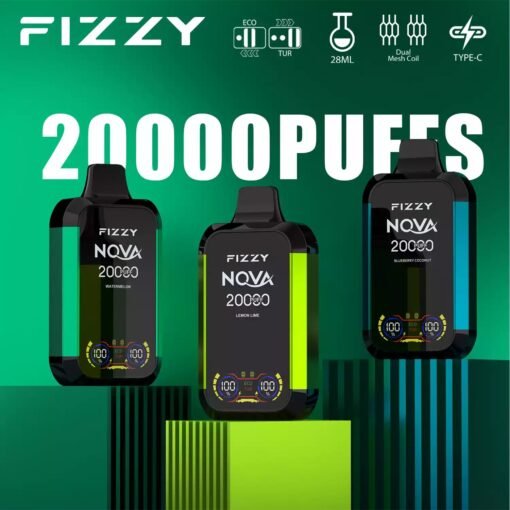 Fizzy Nova 20000 Puffs Dual Mesh 2% 5% LCD-Bildschirm mit niedrigem Nikotingehalt. Kaufen Sie wiederaufladbare Einweg-Vapes im Großhandel – Bild 14