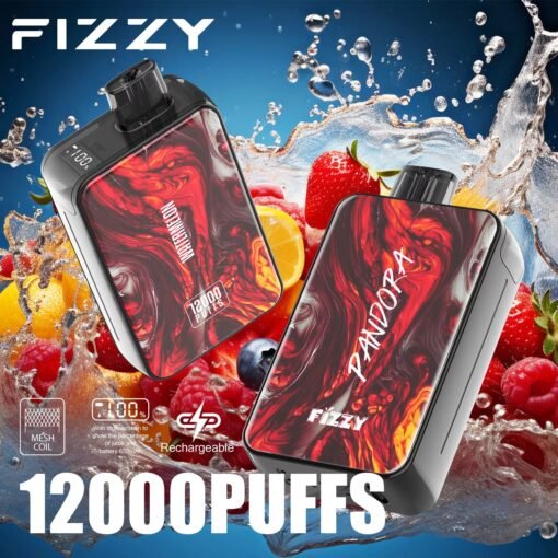 Fizzy Pandora 12000 Puffs 2% 5% LCD-Bildschirm mit niedrigem Nikotingehalt. Kaufen Sie wiederaufladbare Einweg-Vapes im Großhandel – Bild 8